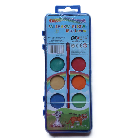 Farby akwarelowe 12 kolorów
